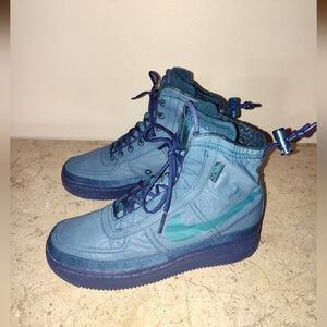 Blue High-Top Nike AF1 Shell Boots